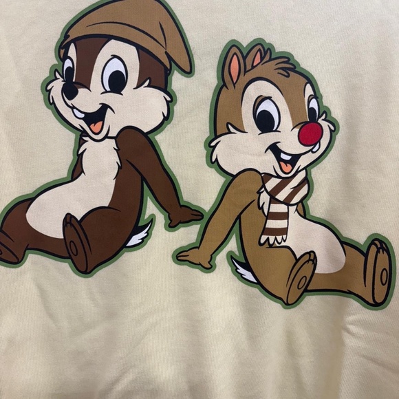 NWT Disney Park Chip n Dale Winter Christmas Fall Cream Brown Long Sleeve M - Picture 3 of 6